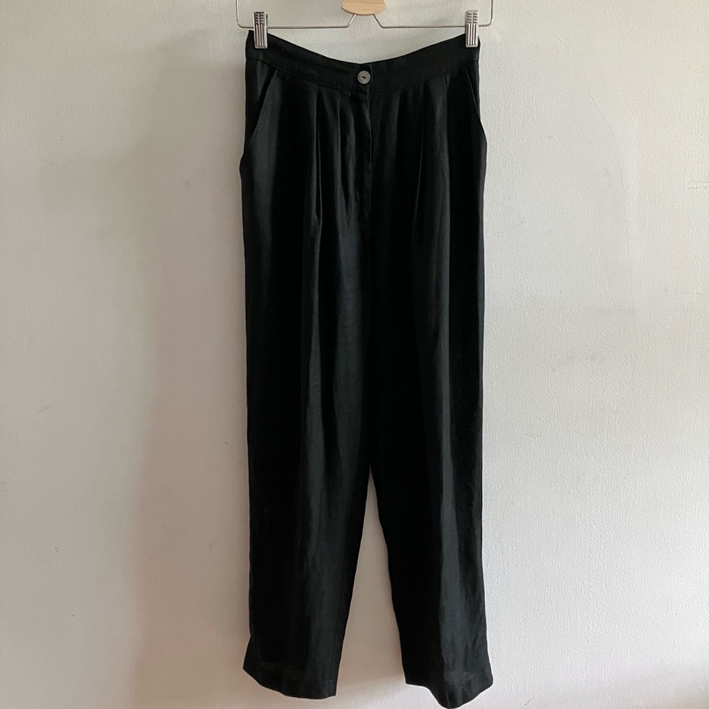 Vintage Black Linen Pants